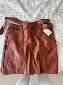 Rust Leather Skirt