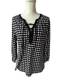 Ny&co NY &  Black White Polka Dot Blouse Size Medium NEW New with tags