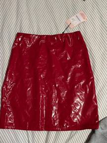 Missguided Misguided Vinyl Red Skirt