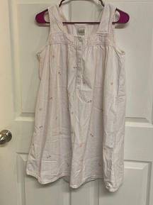 Embroidered and Striped Night Gown