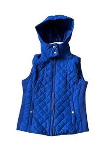 Active USA Quilted Royal Blue Hooded Vest