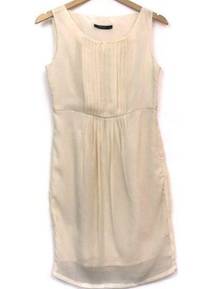 VAN HEUSEN Cream Ivory Sleeveless Tank Sheer Lined Work Mini Short Shift Dress S