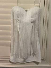 Arden B strapless fringe dress