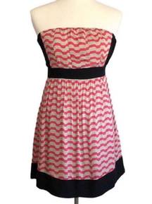 Forever 21 Strapless Dress NWT Taupe Coral Black Size Small