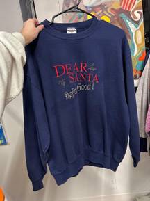 Jerzees Dear Santa Define Good Christmas Holiday Crewneck Size Large