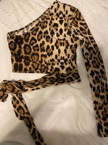 SheIn  asymmetrical leopard print top