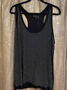 I jeans by Buffalo Black Silver Rhinestone Soft Tank Top, XL NWOT