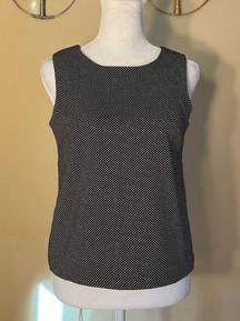 Amanda + Chelsea Black and White Polka Dot Sleeveless Blouse XS