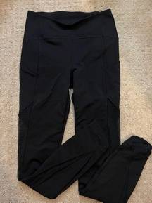 Lululemon Black Lulu Leggings with Mesh and Pockets