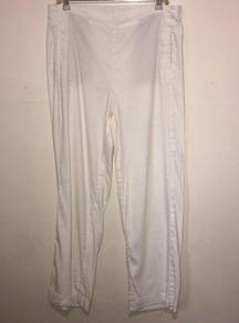 JJill Stretch linen white wide leg linen blend pants size 14