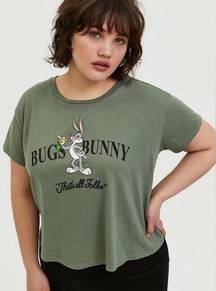 Torrid  Looney Tunes Bugs Bunny Green Tee size 0