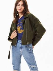NWT PacSun Cargo Green Military Crop  Jacket M/L