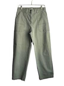 L.L. Bean Utility Pants Women's 12 Reg Olive Green Streetwear Outdoor Workwear