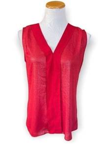 NWT Womens Covington Red Iridescent Shimmer Sleeveless Top - Sz S