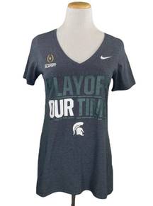 Nike Athletic Cut Gray Michigan State Spartans College Playoffs Graphic Tee