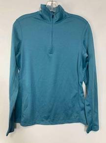 Rei Womens Jacket Polartec Quarter Zip Blue Medium