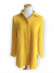 Womens Passports Vibrant Button Down Tunic Top - Sz L