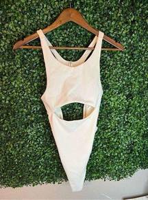 For Love and Lemons White Cut Out Bodysuit Size Medium