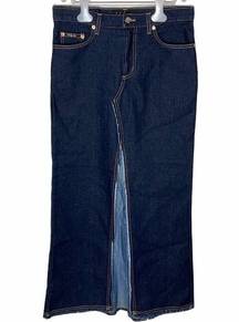 Baby Phat Y2K front slit dark denim maxi skirt size 7 junior