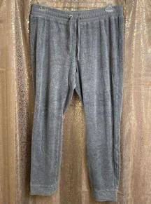 LOGG Light Gray Velour Feel Jogger Lounge Pajama Pants, Large