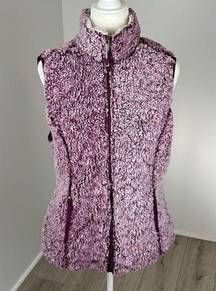 GreenTea Purple & White Sherpa Vest Size M