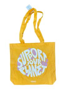 NWT Support the Planet Yellow Graphic Organic Tote Bag 🔥