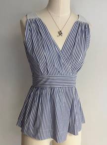 BR Stripes Peplum Blouse NWT