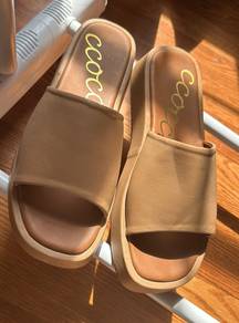 Neutral Slip On Sandals