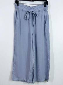 Bella Dahl frayed hem cropped chambray pants size XS