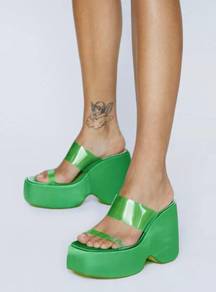 Nasty Gal Satin Double Strap Wedge