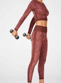 Fabletics  Kamila Seamless 2 Piece Set Snake Print Activewear Set Leggings & Top