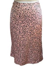 Reformation Leopard Spot Animal Print Silk Midi A-Line Skirt - size 2
