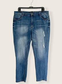 Fashion To Figure High Rise Destructed Ankle Length Jeans