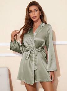 Belted Satin Robe