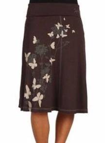 Life is Good Brown Foldover Butterfly Skirt