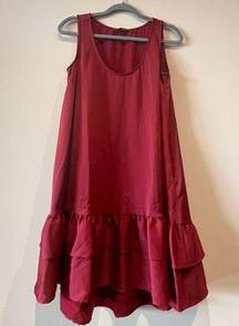 Universal Standard Cabernet tiered ruffled sleeveless dress size 2XS