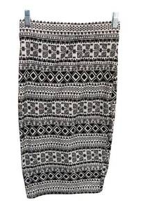 Iris Tribal Print Black White Bodycon Pencil Skirt