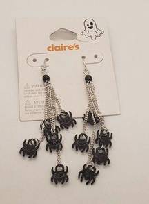 Claires Spider Dangle Earrings Hook Back Halloween Costume Cos Play Goth…