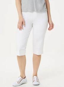 ISAAC MIZRAHI LIVE pedal pushers pants white 8 Tall