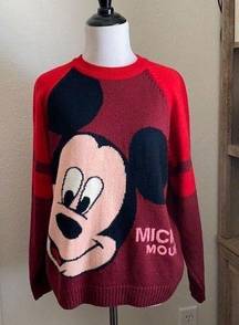 Disney  Mickey Mouse Wool Blend Rugby Stripe Sweater | Red | Mickey’s Collection