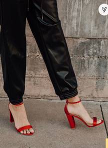 Lulus Red Satin Heels