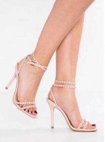 Steve Madden  Women’s Pink Wish Blush Studded Ankle Strap Heeled Sandals Size 10M