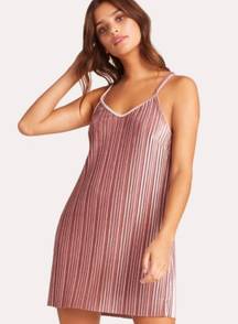 BB Dakota Pink Pasadena Pleated Velvet Slip Dress M