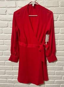 NWT Long Sleeve  Red Mini dress with long sleeves Size Small