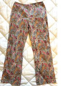 Vintage Paisley Cotton Bell Bottoms Size 6 (rare retro light 70s y2k)