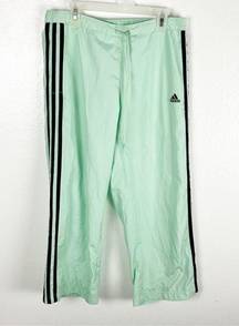 ADIDAS Mint Green Lined Drawstring Waistband Cropped Pants, Size Small