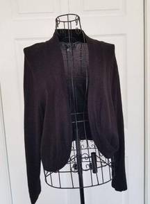 Jessica Howard Womens Black Knit Bolero Shrug Sweater 3/4 Sleeve Size Large