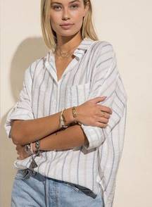 Style Rack Designed In La Oversized White Striped Button Down