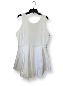 Womens Skater Dress White Stretch Mini Sleeveless Tennis Active XL New