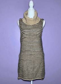 NWT Boutique Striped Cowl Neck Tunic Sweater Vest